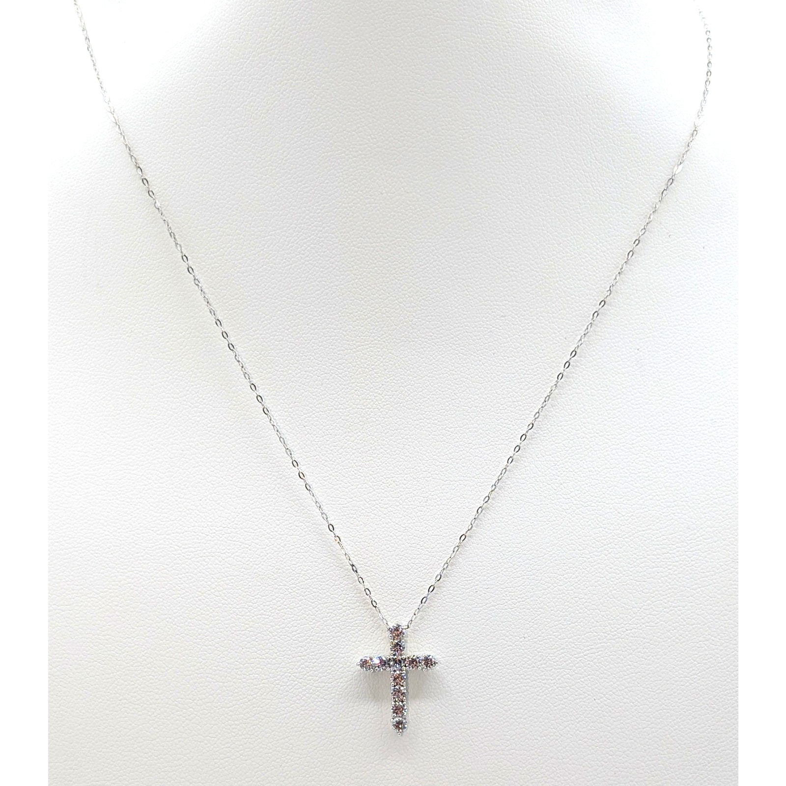 Eliot Danori 55 Silver Tone Sparkling Crystal Cross 16 17 18 Necklace Nwot 38$